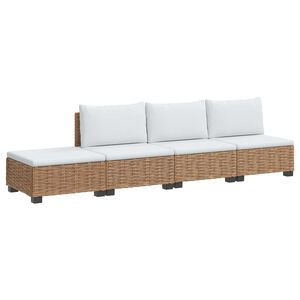 vidaXL 4 kos Ratan lounge set s blazinami GENDT Naravni rattan Naravna