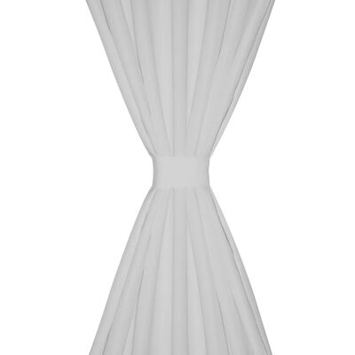 2 kosa belih satenasih zaves z obročki 140 x 175 cm