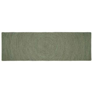 vidaXL Preproge za povr&scaron;ine Olivno zelena 80 x 250 cm Juta