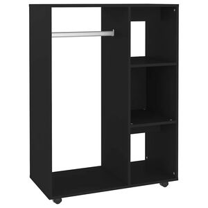 vidaXL Garderobna omara črna 80x40x110 cm iverna plo&scaron;ča