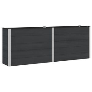 vidaXL Vrtna visoka greda Črna 250 x 50 x 91 cm