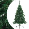 vidaXL Umetna polovična novoletna jelka s stojalom zelena 150 cm PVC