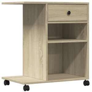 vidaXL Stojalo za tiskalnik s kolesi sonoma hrast 60x40x68,5 cm