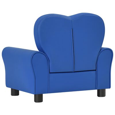 vidaXL Otroški kavč modro umetno usnje