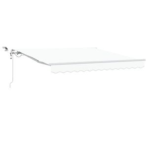 vidaXL Vlečna tenda Bela 350 x 250 cm Poliester