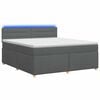 vidaXL Postelja boxspring z vzmetnico Temno siva 160 x 200 cm Blago