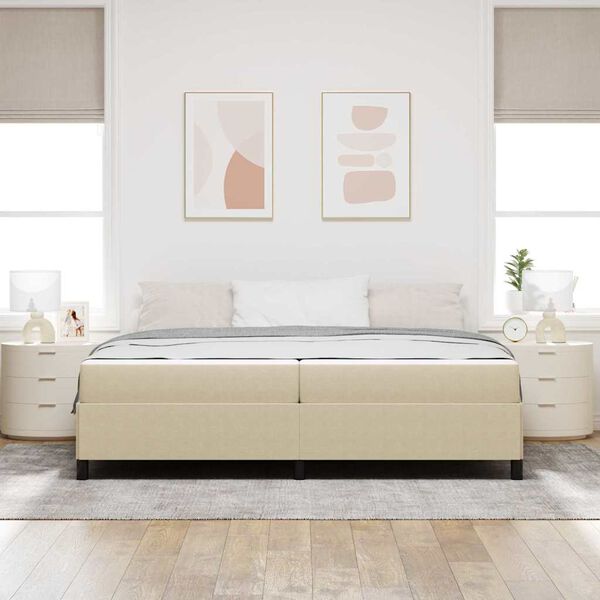 vidaXL Konstrukcija postelje Svetlo zelena siva 200 x 200 cm blago