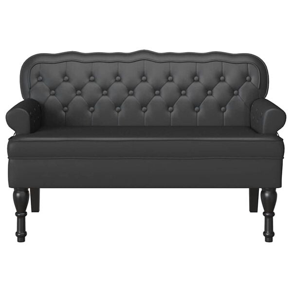 vidaXL Chesterfield klop Črna 119,5 x 64,5 x 75 cm Umjetno usnje