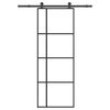 vidaXL Drsna vrata z opremo 76x205 cm ESG steklo in aluminij