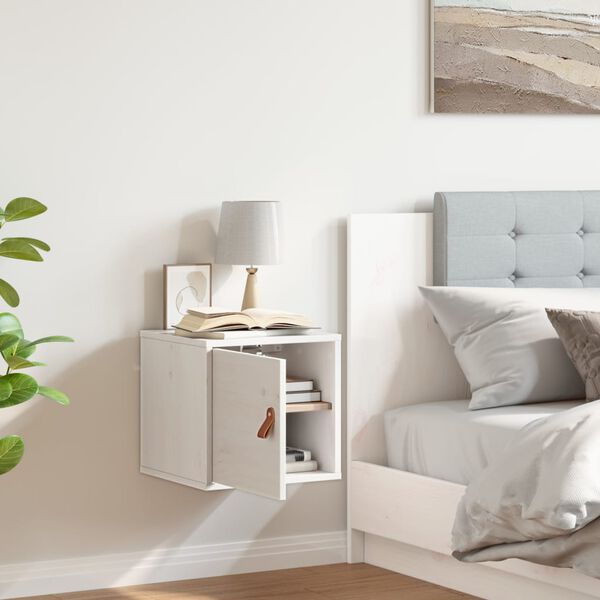 vidaXL Stenska omarica bela 31,5x30x30 cm trdna borovina