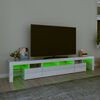 vidaXL TV omarica z LED lučkami visok sijaj bela 230x36,5x40 cm