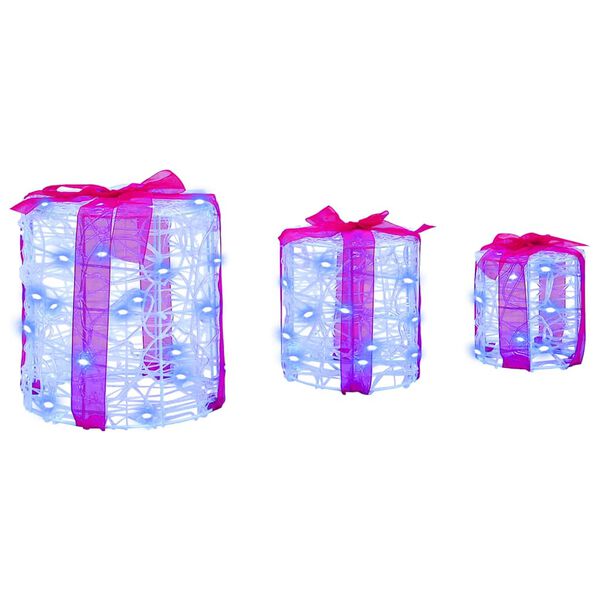 vidaXL Dekoracija Darilne &Scaron;katle 3 pcs Modra 20 x 20 x 21 cm Akril