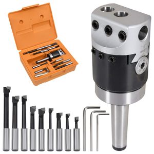 vidaXL 15-delni komplet orodja za vrtanje 50mm vrtalna glava F1-12 MT2-M10
