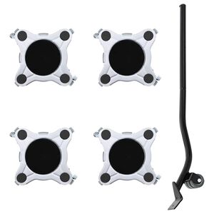 vidaXL Pohi&scaron;tveni valjčki 4 kosi z dvigalom 15,5x15,5x5,5 cm jeklo 1000 kg