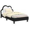vidaXL Otro&scaron;ki posteljni okvir z vznožjem Črna 80 x 160 cm PU