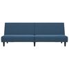 vidaXL Kavč dvosed z ležiščem moder žamet