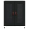 vidaXL Visoka komoda črna 69,5x34x180 cm inženirski les