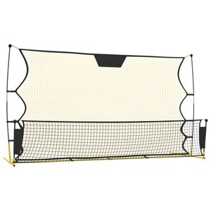vidaXL Odbojna mreža za nogomet črna in rumena 183x85x120 poliester