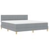 vidaXL LED Box Spring Postelja Svetlo siva 180 x 200 cm blago