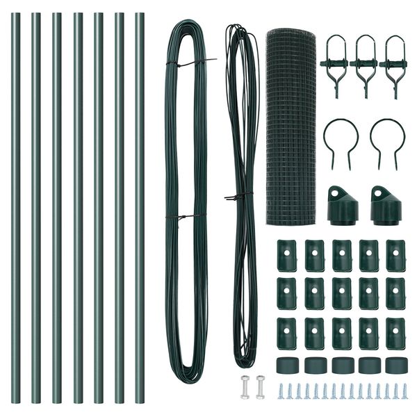 vidaXL Steber ograje. Zelena 10 x 0,4 m (25 x 25 mm mrežna)