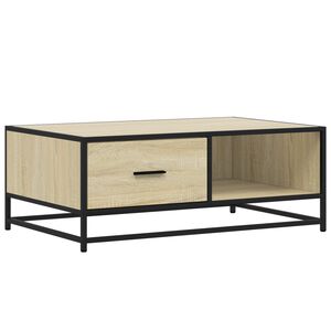 vidaXL Klubska mizica sonoma hrast 90x57x35 cm inženir. les in kovina