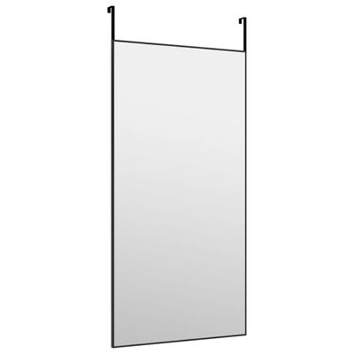 vidaXL Ogledalo za vrata črno 50x100 cm steklo in aluminij