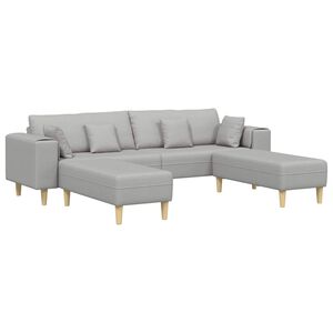 vidaXL Kavč 3 pcs Oblačno siva 250 x 188 x 76 cm blago