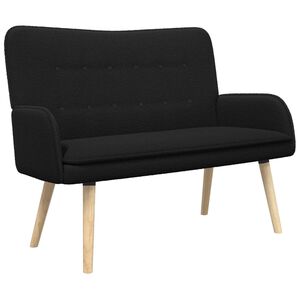 vidaXL Kavč za 2 osebi Črna 115 x 61 x 87 cm Boucl&eacute;
