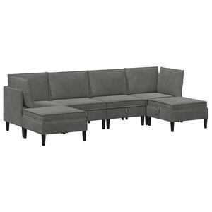 vidaXL Komplet pohi&scaron;tva za dnevno sobo 6 pcs Temno siva Žamet