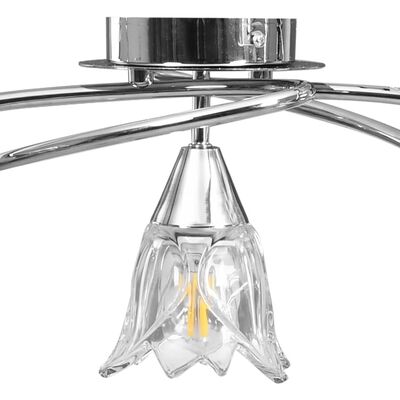vidaXL Stropna svetilka s prozornimi senčniki za 5 E14 žarnic tulipan