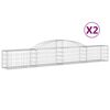 vidaXL Obokane gabion ko&scaron;are 2 kosa 300x30x40/60 cm pocinkano železo