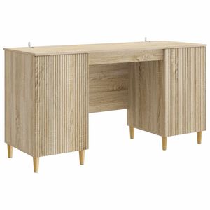 vidaXL Miza s polico Sonoma hrast 142,5 x 50 x 75 cm Inženirski les