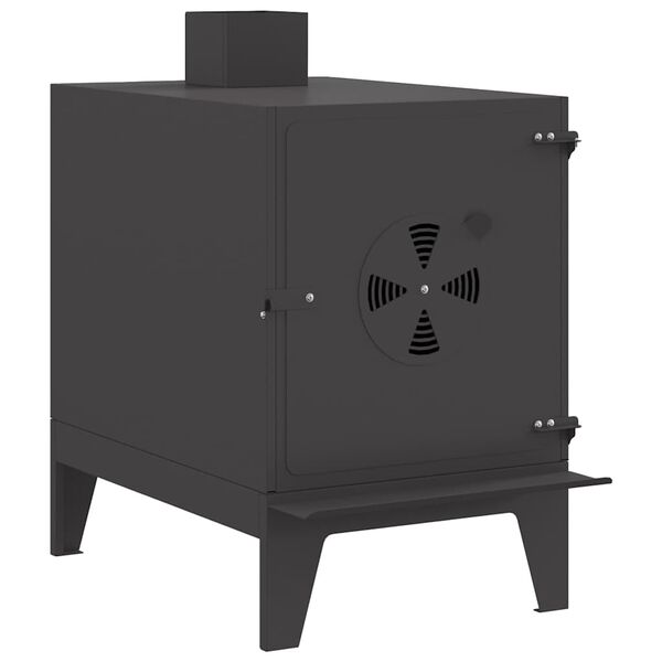 vidaXL Kuhalna peč za kampiranje Črna 35 x 50 x 60 cm Mlinjeni jeklo