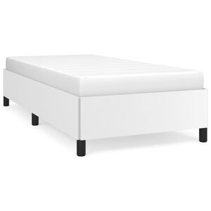 vidaXL Posteljni okvir brez vzmetnice bel 100x200 cm umetno usnje