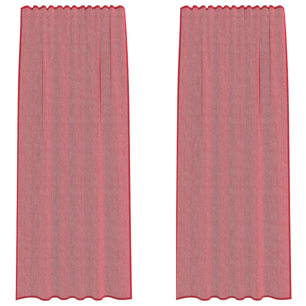 vidaXL Voile zavese z rod žepi 2 kosa vinsko rdeča