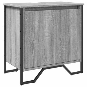 vidaXL Omarica za umivalnik siva sonoma 60x35x60 cm inženirski les