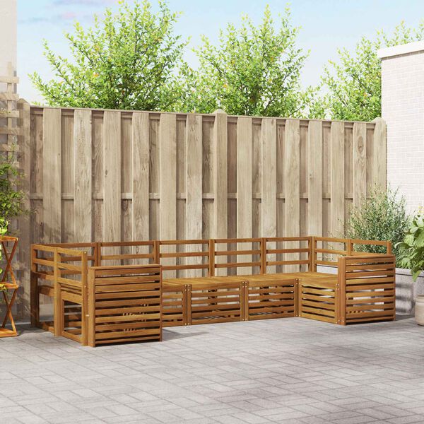 vidaXL Sedežne garniture 7 pcs Naravna Masiven les akacije