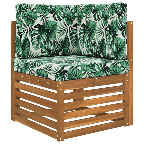 vidaXL Zunanja blazina za kavč 3 pcs Vzorec lista Poliester