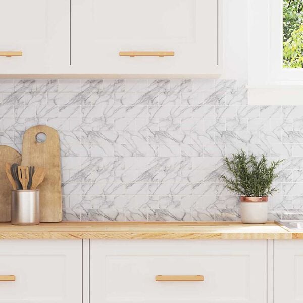 vidaXL Podhodna plo&scaron;čica 20 pcs Beli marmor 30,5 x 30,5 cm