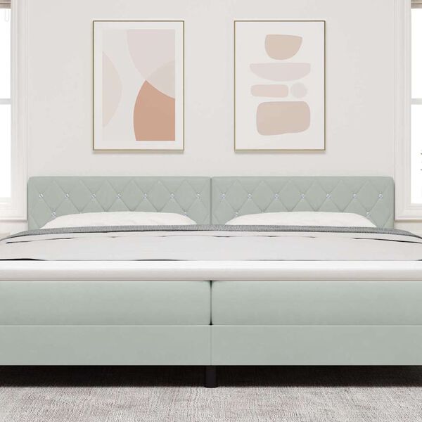 vidaXL Vzglavje z vzglavjem Svetlo siva 200 cm Umjetno usnje