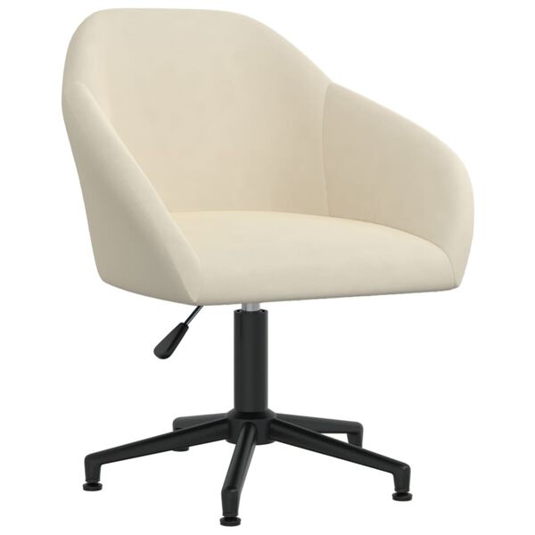 vidaXL Vrtljiv jedilni stol krem žamet