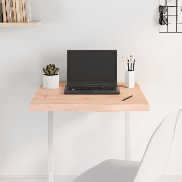 vidaXL Mizna plo&scaron;ča 60x60x(2-4) cm neobdelana trdna hrastovina