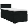 vidaXL Postelja boxspring z vzmetnico Črna 90 x 200 cm Blago