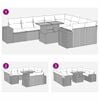 vidaXL Vrtna sedežna garnitura z blazinami 10-delna siv ratan/akacija