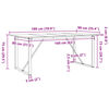 vidaXL Jedilna miza O okvir 180x90x75 cm trdna borovina jeklo