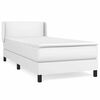 vidaXL Box spring postelja z vzmetnico bel 100x200 cm umetno usnje