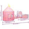 vidaXL Otroški šotor za igranje z 250 žogicami roza 301x120x128 cm