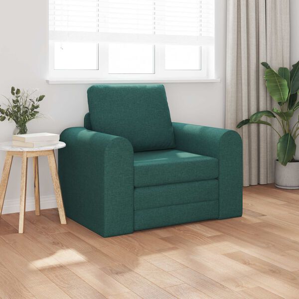 vidaXL Sofa postelja Temno zelena 98 x 71 x 83 cm blago