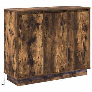 vidaXL LED bočni predalnik Dimljeni oreh 90 x 32 x 75 cm
