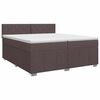 vidaXL Postelja boxspring z vzmetnico Temno rjava 200 x 200 cm Blago